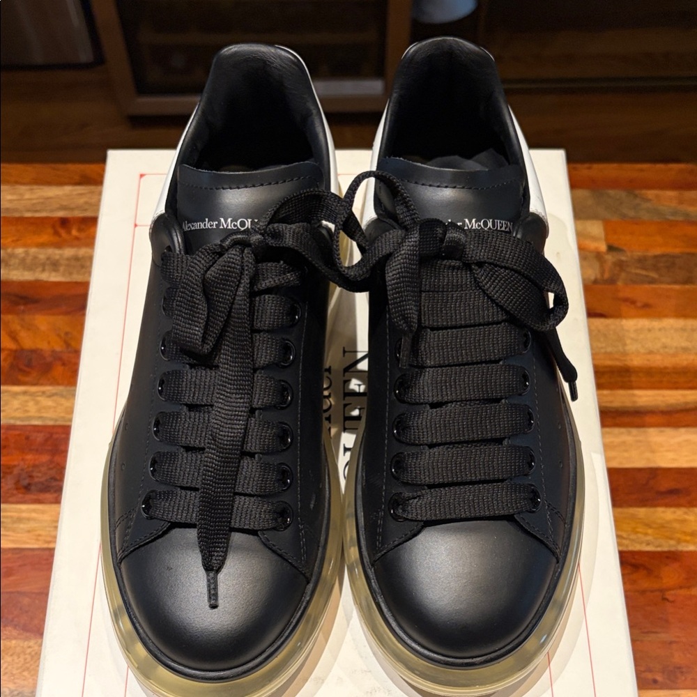 Alexander McQueen Black Leather Sneakers